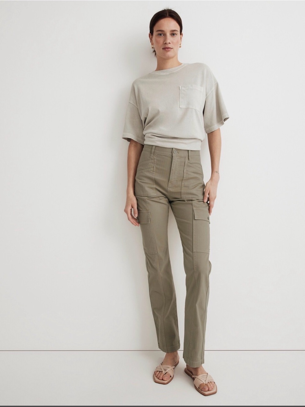 Madewell Garment-Dyed ’90s Straight Cargo Pants Green – Size 25
